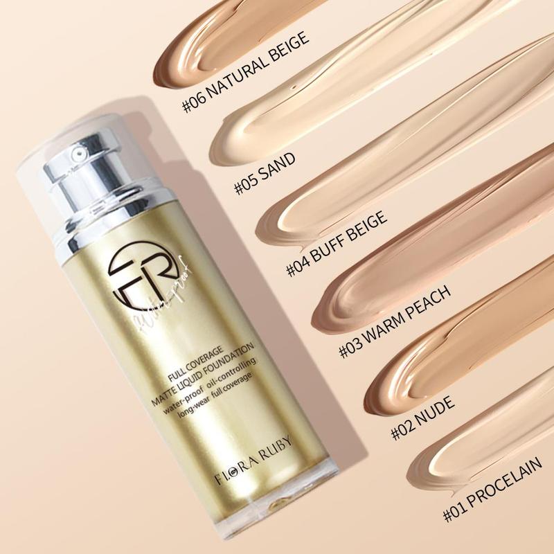 Long-lasting Foundation, Waterproof & Sweatproof Liquid Foundation, Lightweight & Flawless Makeup Base for Women