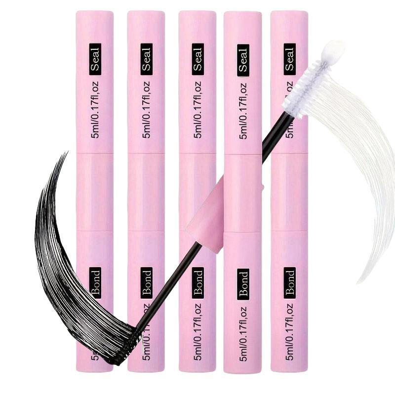 Waterproof Bonding & Sealing Eyelash Glue, 5 Counts set Long Lasting Strong Holding Double-ended Glue for Apply Fake Lashes, Professional Eye Makeup Product