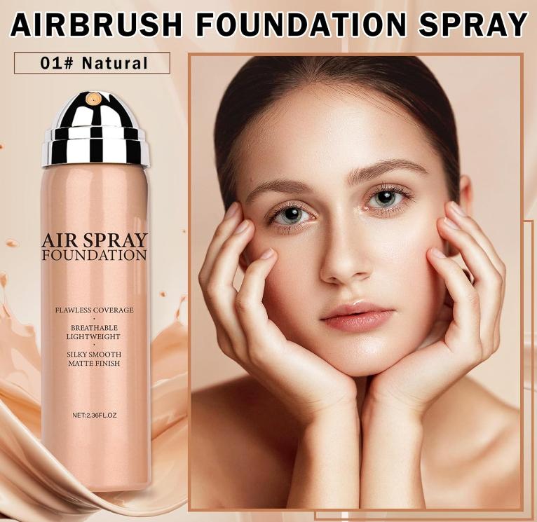 Airbrush Foundation Makeup Spray Full Coverage Foundation for Mature Skin,Long-lasting Airbrush Flawless Setting Spray,Waterproof Foundation for Smooth Radiant Skin (Natural Warm Porcelain)