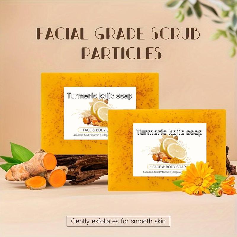 Turmeric Kojic Soap Bar, 3 Counts set Deep Cleansing Brightening Skin Soap Bar, Moisturizing Body Wash Soap for Women & Men  All Skin Types