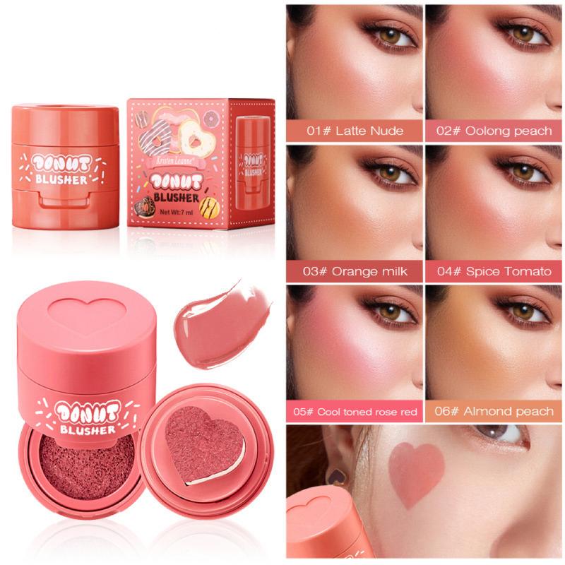 Liquid Blush Makeup with Heart-Shaped for Cheeks, Natural-Looking Face Blush Make up Tint Cheek Stamp Applicator Waterproof Gift for Women