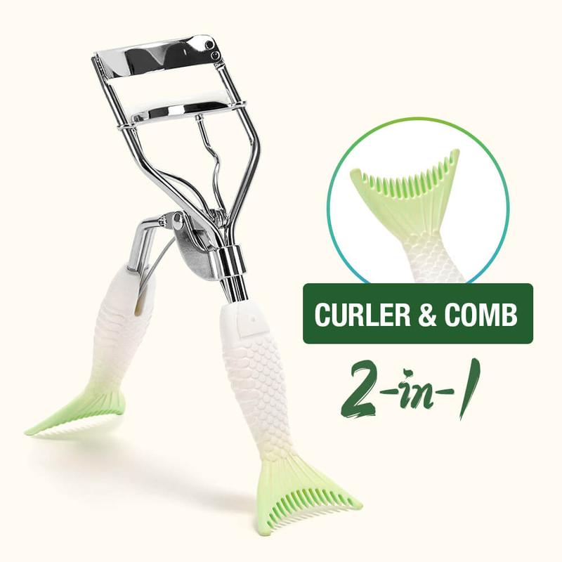 KEYYOU Eyelash Curler With Comb False Eyelashes Accessory Best Professional Tool for Lashes Curls Comfort Grip and Wide Curvature for All Eye Shapes