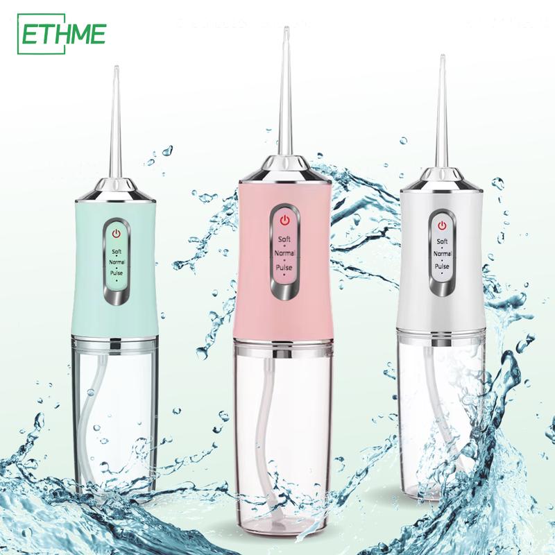 ETHME Black Friday Christmas Gift Portable Burst Pink Water Flosser Powerful Oral Rinse with 3 Cleaning Modes Cordless and Effective Tooth Cleaning