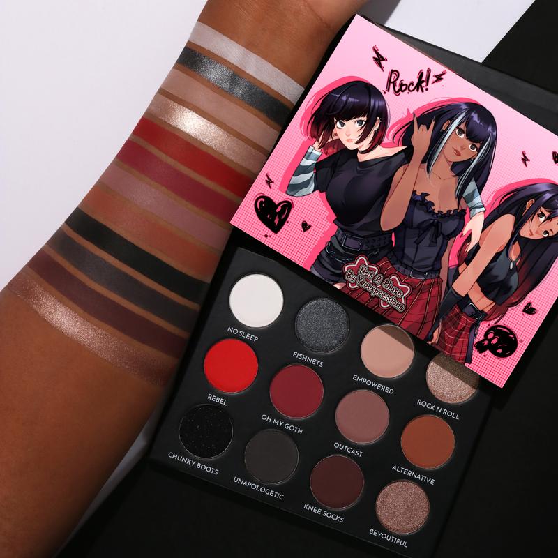 Not A phase Eyeshadow palette - Highly Pigmented Mattes and Shimmer Makeup, Red and Black Shadow