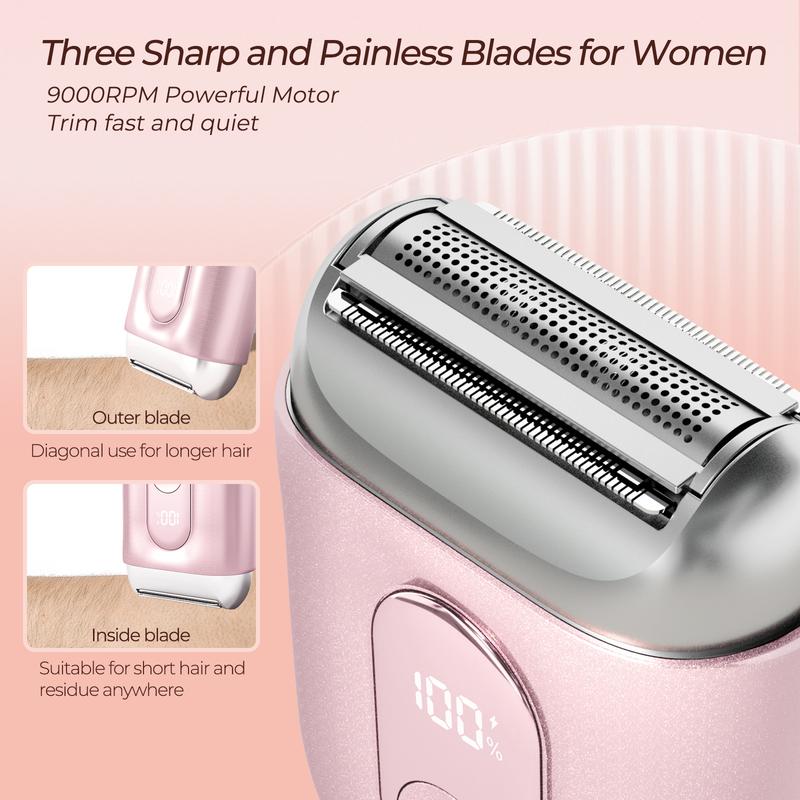 Akunbem Mini Electric Shaver for Women, Portable Waterproof Electric Shaver, Christmas Gift, New Year's Gift, Rechargeable, For Bikini Line, Legs, Underarms and Private Parts, Suitable for Traveling, Office and Business Trips