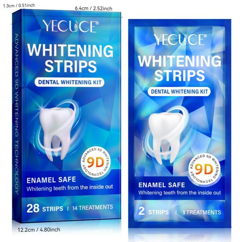 Advanced 9D Teeth Brightening Strips, 14pcs box Comfort Teeth Brightening Strips, Oral Care Strips for Men & Women, Dental Care Products for Home & Travel