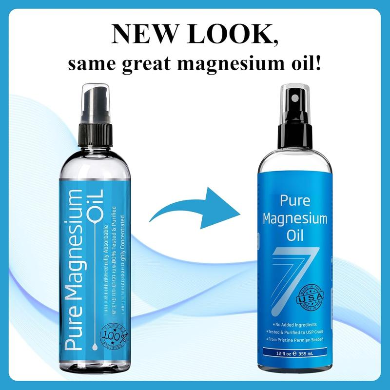 , Pure Magnesium Oil Spray - Big 12 oz (Lasts 9 Months) - USP Grade Magnesium Spray, No Unhealthy Trace  - from Ancient Underground Permian Seabed in , Free eBook Included