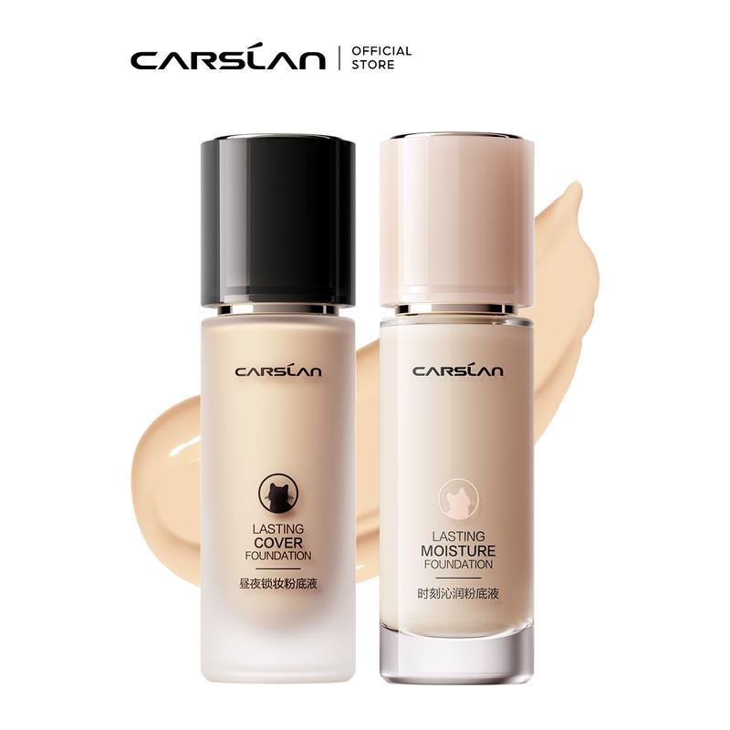 CARSLAN 24H Longlasting Moisture Liquid Foundation Makeup High Coverage Concealer Hydrating Oil Control For Dry Oliy Combination Nomal Skin Longwear  Flawless Finish Base Foundation Makeup