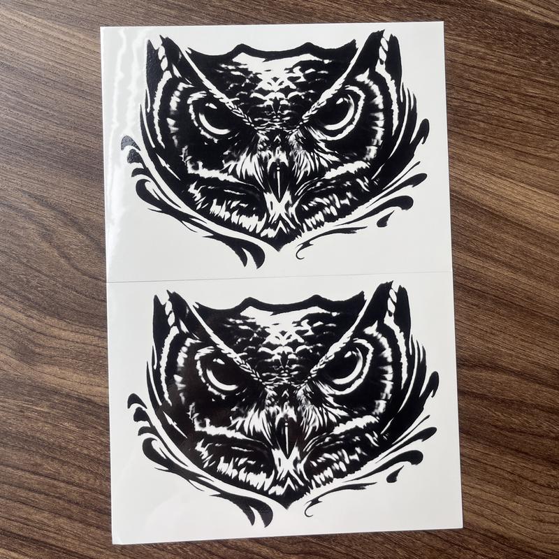 1 set of 5 temporary owl tattoos, fake tattoos, men's temporary tattoos, disposable tattoos, and horror tattoos