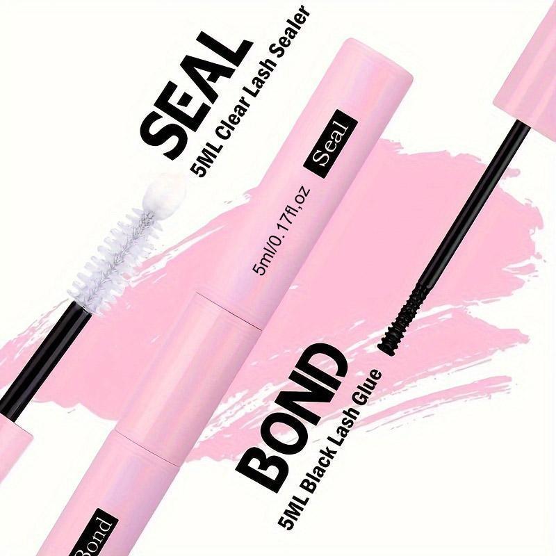 Waterproof Bonding & Sealing Eyelash Glue, 5 Counts set Long Lasting Strong Holding Double-ended Glue for Apply Fake Lashes, Professional Eye Makeup Product