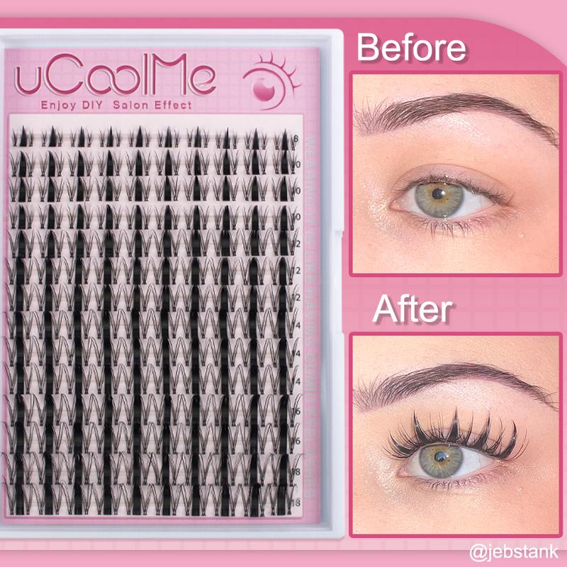 uCoolMe Fairy | Manga C Curl Wet Look DIY Lashes Extension Kit and Lash Clusters 8-18mm | Bond Seal and Remover Eyelash Makeup Eyelashes Cosmetic | Anime Style Lashes Lash Extensions Eyelashes Extensions  Christmas gift