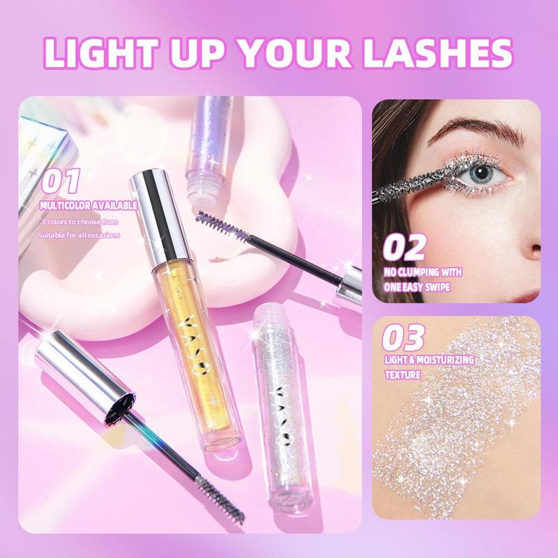 Waterproof Glitter Mascara, 1 Box Long Lasting Shimmering Mascara, Professional Eye Enhancement Makeup Products, Eye Makeup Products for Women & Girls