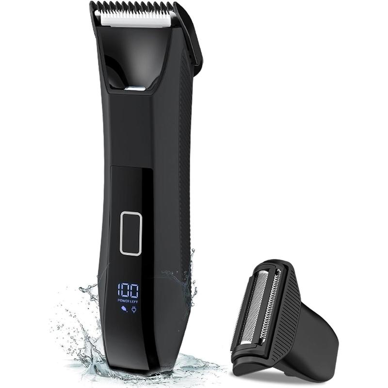 & Groin Hair Trimmer for Men,Bikini Trimmer Women- Manscape Ball Trimmer for Men,Wet Dry Men's Electric Shavers,No Nicks,No Cuts, Rechargeable &   Shaver,Black