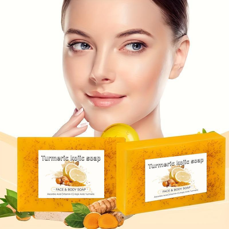 Turmeric Kojic Soap Bar, 3 Counts set Deep Cleansing Brightening Skin Soap Bar, Moisturizing Body Wash Soap for Women & Men  All Skin Types