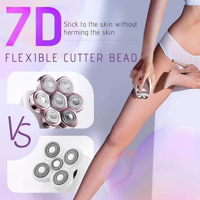 5 in 1 Cordless Electric Razor for Sensitive Skin - Painless Women's Leg, Bikini and Face Hair Remover - Waterproof Wet Dry Shaver and Trimmer shaver electric razors lady shaver Cordless Women's