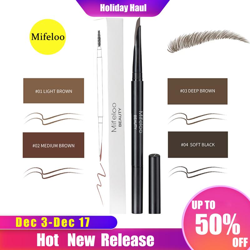 Mifeloo Knife-Shaped eyebrow Pencil -Hard Formula Sweatproof Liquid Dual-Ended 2-in-1, Long Lasting Waterproof Smudge-Proof makeup pen