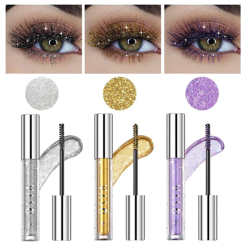 Waterproof Glitter Mascara, 1 Box Long Lasting Shimmering Mascara, Professional Eye Enhancement Makeup Products, Eye Makeup Products for Women & Girls