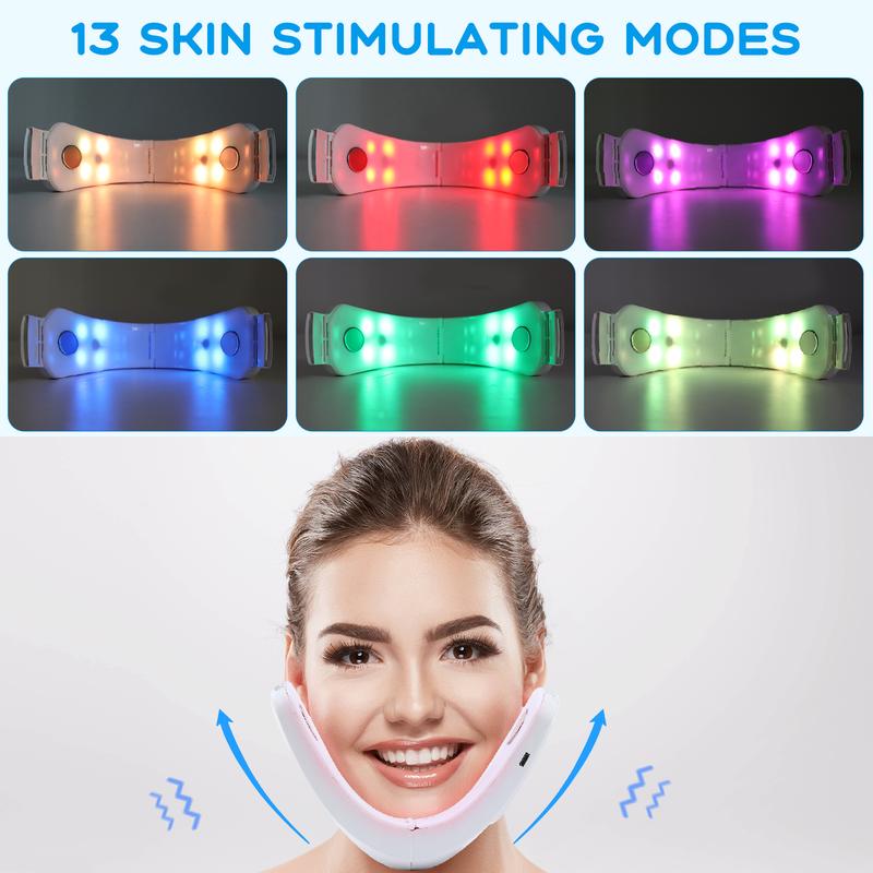 Electric Double Chin Device and V-Face Machine with 8 Modes and 15 Gear Adjustable Intensities - Intelligent Double Chin Machine for V-face