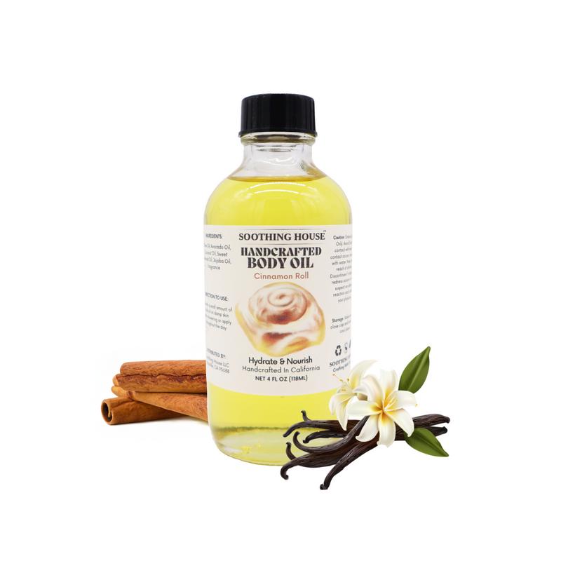 Cinnamon Roll Handcrafted Body Oil - Moisturizing and Nourishing for Soft and Smooth Skin