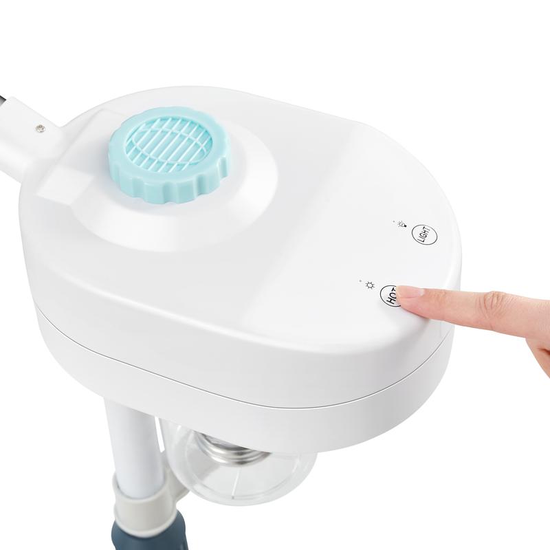 Artist hand 2 in1 Facial Steamer 5x LED Magnifying Lamp Hot Ozone Beauty Salon Face Equipment for Moisturizing, White