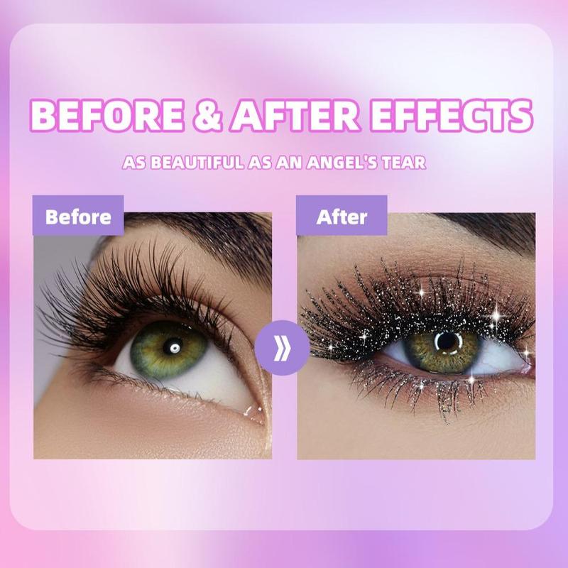 Waterproof Glitter Mascara, 1 Box Long Lasting Shimmering Mascara, Professional Eye Enhancement Makeup Products, Eye Makeup Products for Women & Girls