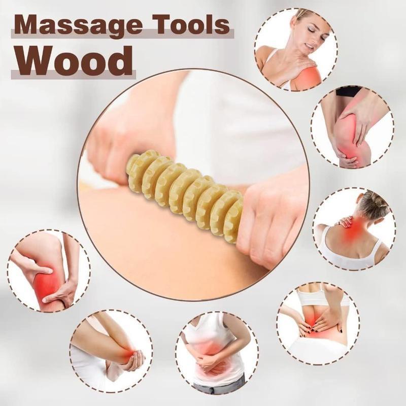 Wooden Massage Tool Set with Storage Bag, 3 Counts set Manual Massage Tool for Whole Body, Body Massage Tool for Home & Office Use