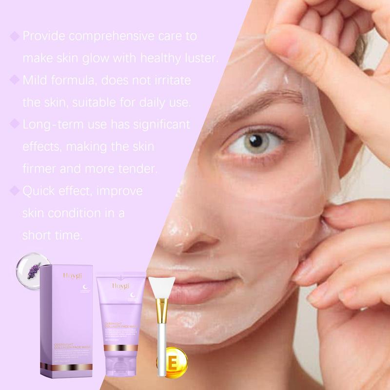 Collagen Overnight Wrapping Peel Off Facial Mask, 2 Counts set Deep Cleansing Facial Mask, Moisturizing Skin Care Mask for Women & Men