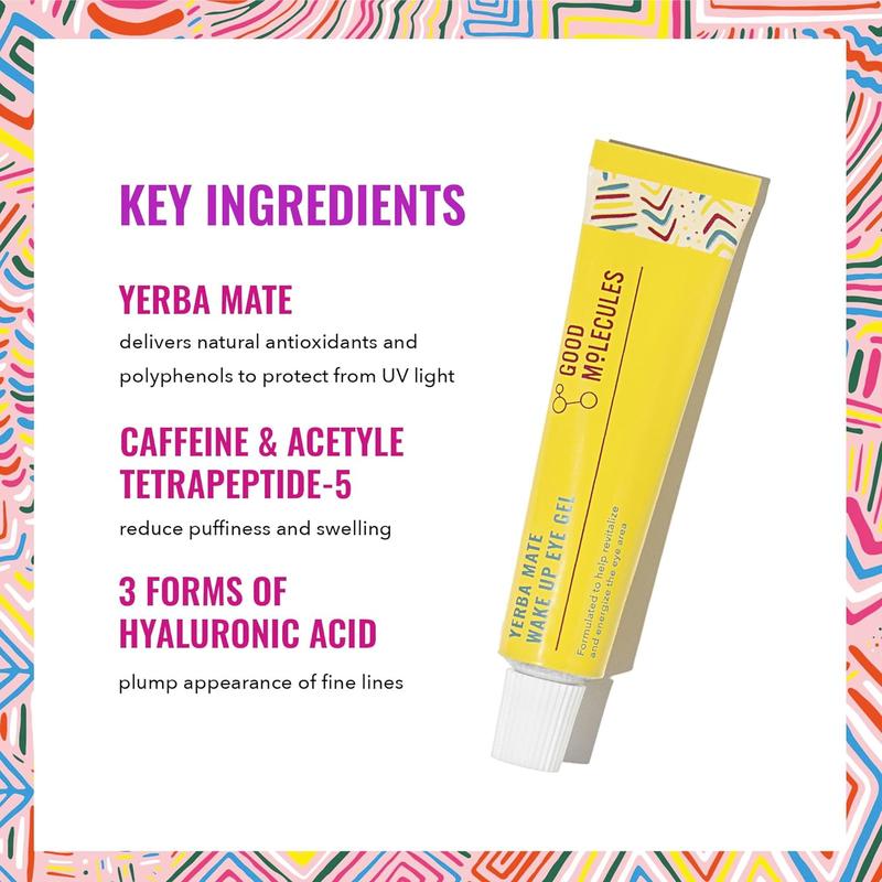 Yerba Mate Wake Up Eye Gel - Yerba Mate, Hyaluronic Acid and Caffeine to Hydrate, Minimize Puffiness and Swelling - Skincare for Face