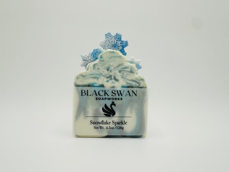 Snowflake Sparkle Novelty Soap perfect for Christmas gift giving and stocking stuffers