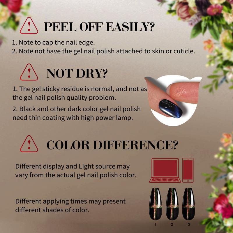 Rosalind Cat Eye Gel Nail Polish Set，8PCS Gel Polish Supplies Soak off Magic Shinny Gel Nail Polish All Season Neutral Gel Nail Polish Gift Glitter