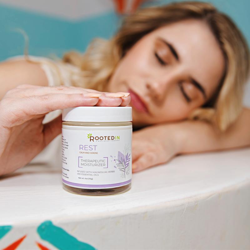 Rooted In Magnesium | Rest Cream Deep Sleep, Twitching Legs & Discomfort, High Concentration Magnesium, Safe & Effective Natural Sleep Remedy | No Morning Grogginess | Calm Cream Magnesium Lotion for Kids Body Care magnesium body Relief Cream