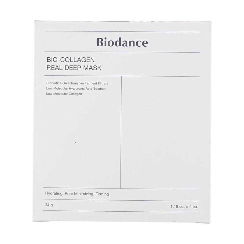 Biodance Bio-Collagen Real Deep Mask, Hydrating, Pore Minimizing, Firming, 1.19 oz.*4pcs Overnight Mask