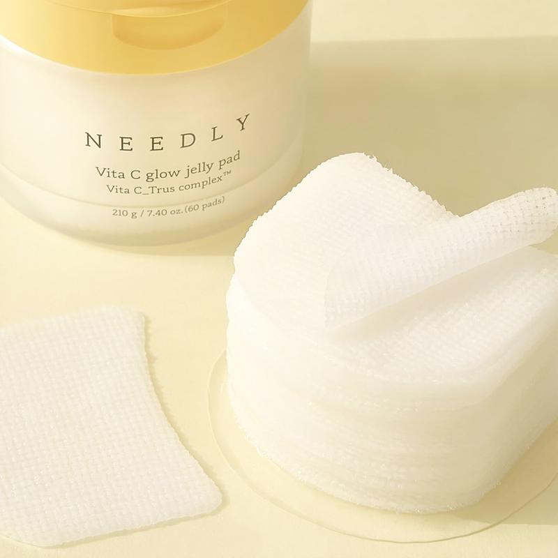 NEEDLY - Vita C Glow Jelly Pad (60 pads) | Brightening Toner Pads for Dark Spots, Hyperpigmentation