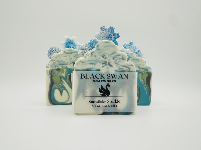 Snowflake Sparkle Novelty Soap perfect for Christmas gift giving and stocking stuffers