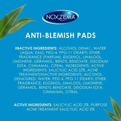 Noxzema Ultimate Clear Anti Blemish Pads - Eucalyptus - 90ct Acne Salicylic Skincare Daily Menthol Peeling Pimple Salicylic Acid Pore Skin Repair