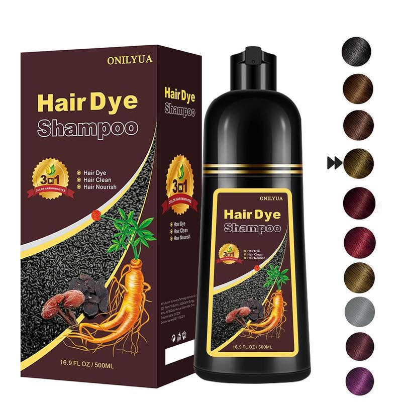 3-in-1 Chestnut Hair Dye Shampoo, Instant Hair Coloring Shampoo for Women & Men, Long-lasting Hair Dye, Natural Herbal Haircare, Shampoo Para Canas