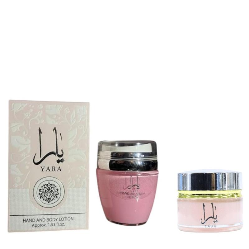 Ard Al Zaafaran Perfumes | Yara Cream + Hand & Body Lotion Bundle | Cream (0.75 oz) Lotion (1.5 oz) | Fruity and Floral