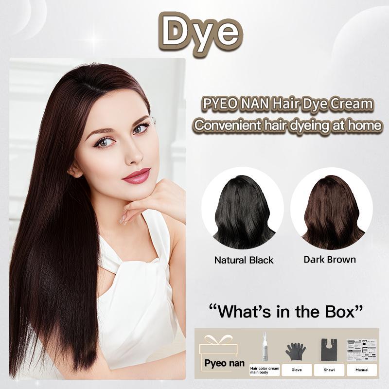 PYEONAN Unisex Hair Dye Cream Comb, Black Truffle With Herbal Ingredients, No Bleaching 2 in 1 for Grey Coverage, Hair Coloring & Hair Care, 2.8 Oz. 80g