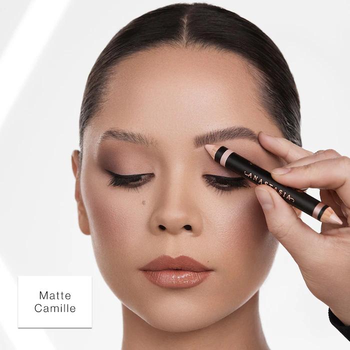 Anastasia Dual-Sided Brow Highlighting Pencil - Matte Camille & Sand Shimmer