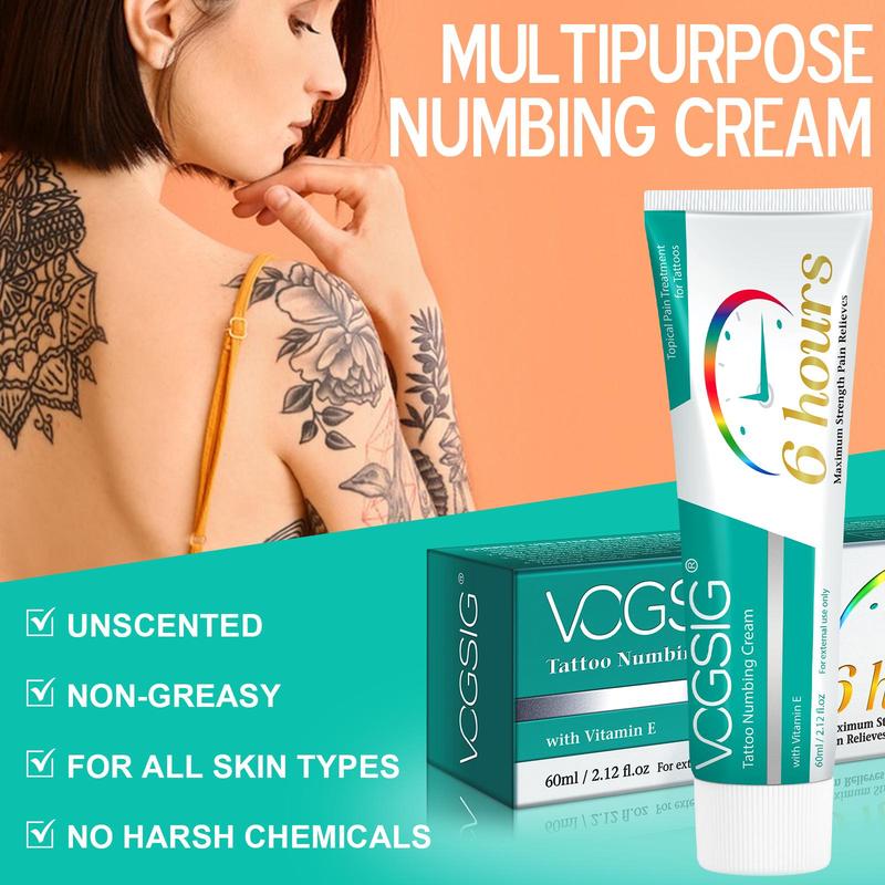 5% Lidocaine Tattoo Numbing Cream with Vitamin E, 1 Box Tattoo Care Cream, Body Care Moisturizer for Men & Women, Christmas Gift