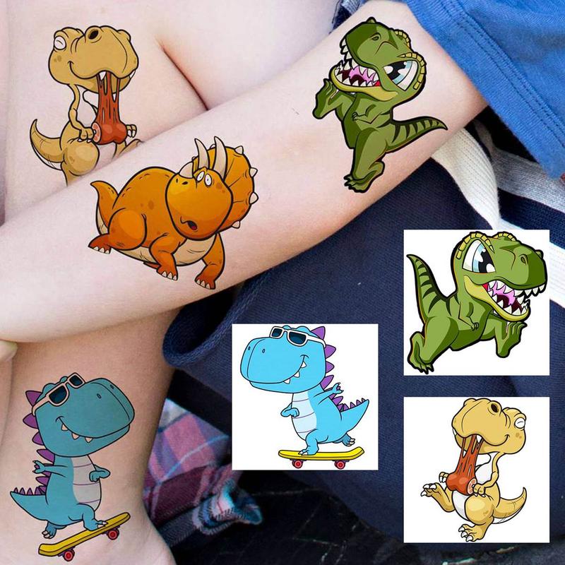 50pcs set Cartoon Dinosaur Pattern Temporary Tattoo Sticker, Animal Pattern Tattoo Stickers for Women & Men