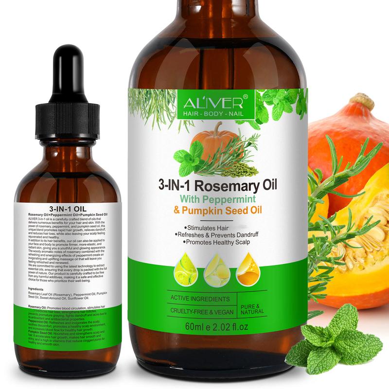 3-in-1 Rosemary Oil with Peppermint and Pumpkin Seed Oil for hair, body and nails Haircare Comfort