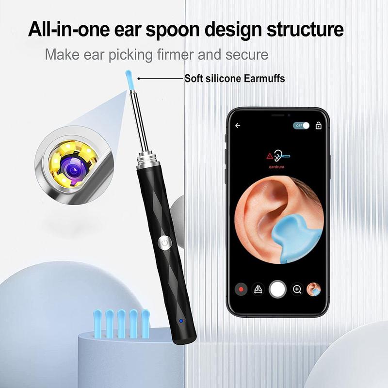 Intelligent Visual Ear Scoop, 1 Box Ear Wax Remover with HD Camera & Light, Ear Wax Removal Tool with Daily Accessories Set, Ear Wax Removal Kit, Christmas Gift