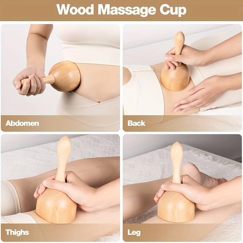 Wooden Massage Tool Set with Storage Bag, 3 Counts set Manual Massage Tool for Whole Body, Body Massage Tool for Home & Office Use