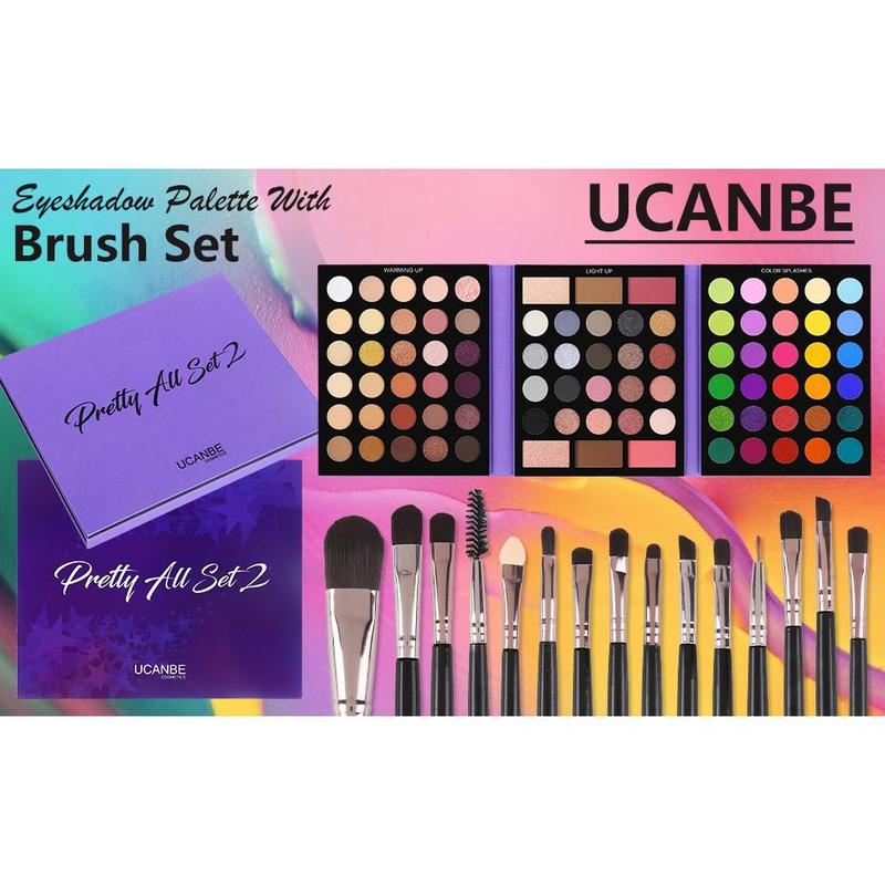 Eyeshadow Palette with 15Pcs Brushes Makeup Set, Pigmented 86 Colors Make Up Sets Valentine's Day Gift,  Shimmer Glitter Eye Shadow Pallet Highlighter Contour Blush Powder Brush Beauty Kit