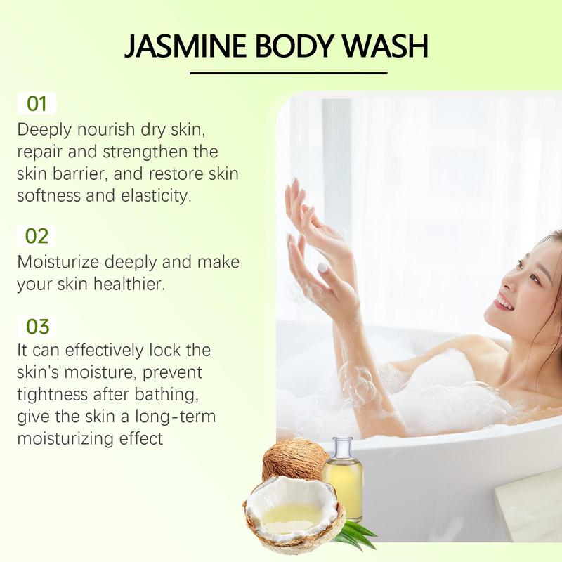 Jasmine Fragrance Body Wash, 1 2 Counts Moisturizing Body Wash, Gentle Cleansing Body Care Product for Women & Men