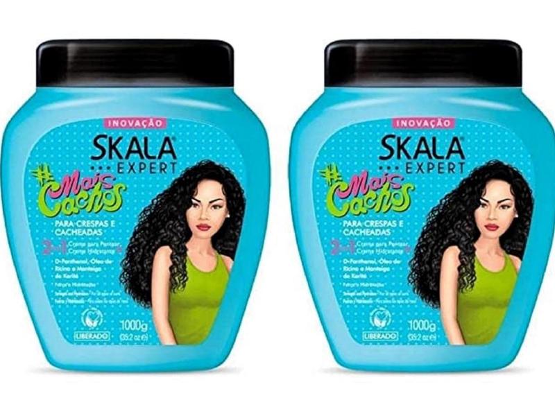 2 Pack SKALA Mais Cachos Hydrates Curls, Eliminates Frizz, For Curly Hair - 2 IN 1 Conditioning Treatment Cream and Cream To Comb 35.2oz New Conditioner Haircare