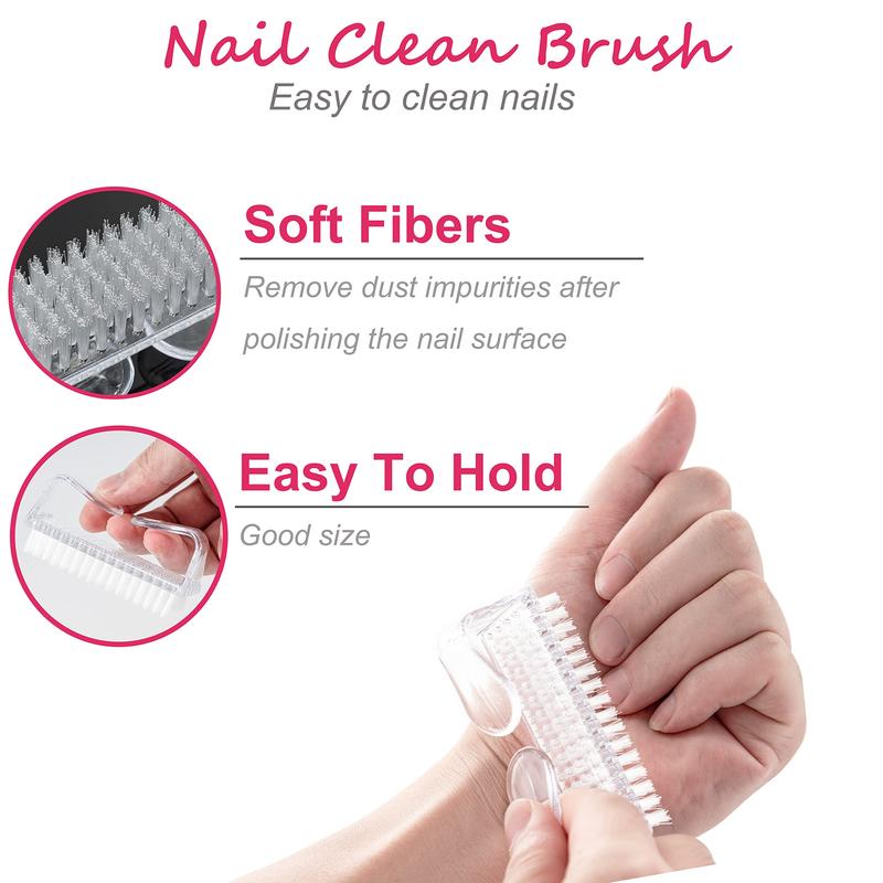 Gel Nail Polish Remover Tools Kit, with 10 Pcs Nail Clips, 400 Pcs Lint Free Nail Wipes, Nail Files 100 180, Buffer Block 400 4000, Nail Brush, Cuticle Pusher& Peeler (Clear)