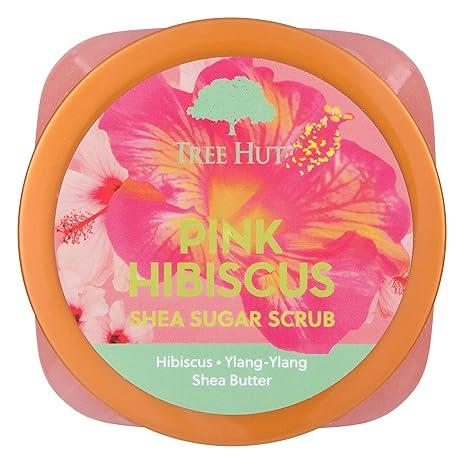 Tree Hut Pink Hibiscus Shea Sugar Scrub | Exfoliating Body Scrub Removes Dead, Dry Skin for a Soft & Hydrated Feel