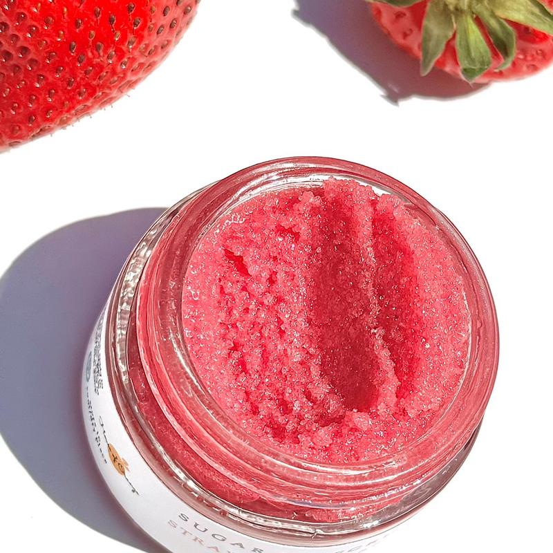 Strawberry Sorbet Sugar Lip Scrub | With Shea Butter, Strawberry Extract, For Exfoliating,Conditioning,Brightening